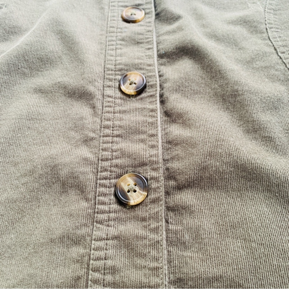 American Eagle Green Button Front 100% Cotton Corduroy Skirt | Size 12 - Picture 9 of 9